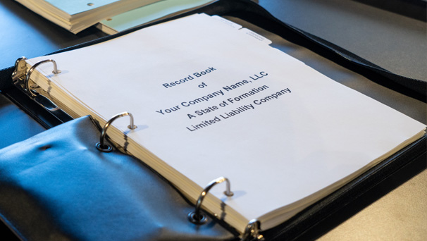 A corporate book for storing all your corporate documents.